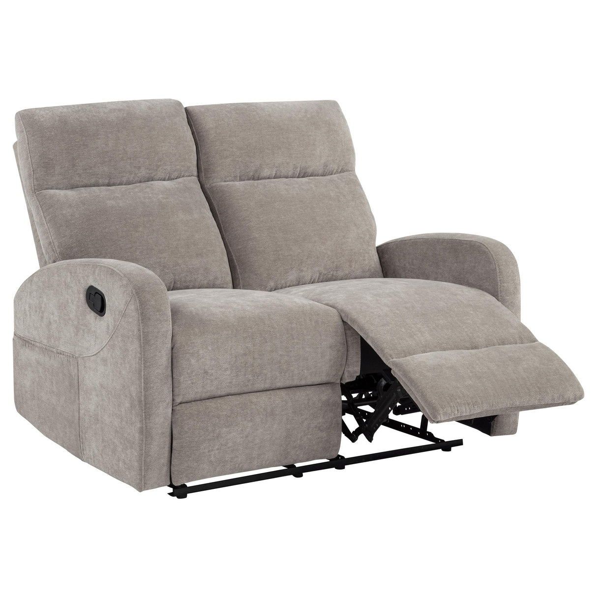Coaster Furniture Hamilton 603372 Chenille Upholstered Manual Reclining Loveseat - Sand IMAGE 1