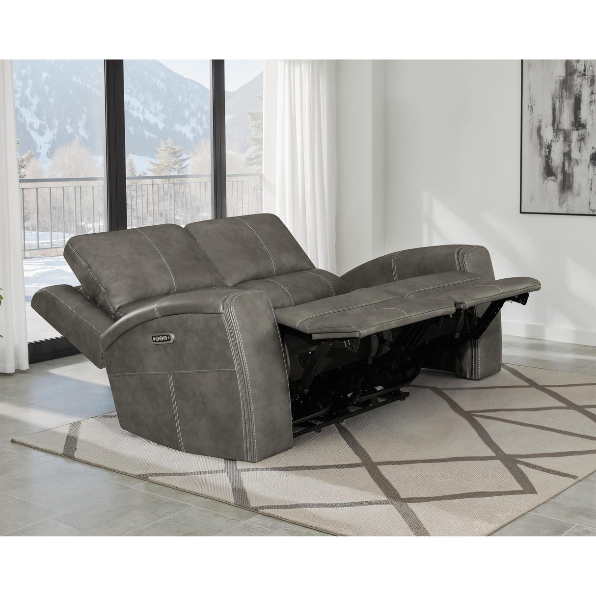 Coaster Furniture Brickston 603432PPP Triple Power Reclining Loveseat - Charcoal IMAGE 2