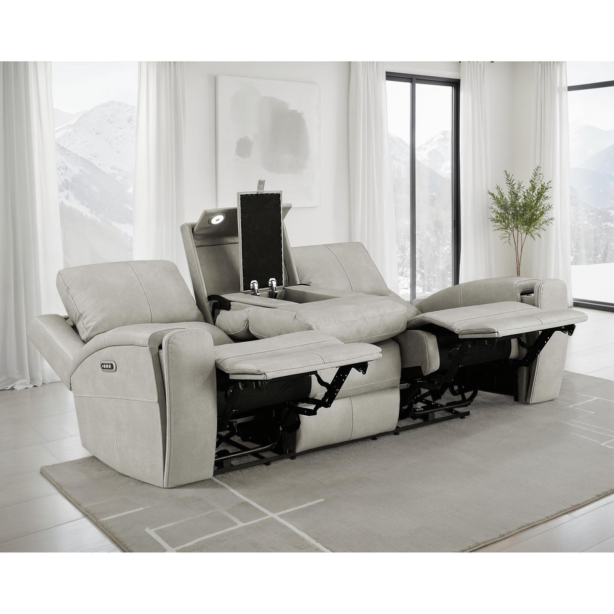 Coaster Furniture Brickston 603434PPP Triple Power Reclining Sofa - Grey IMAGE 2