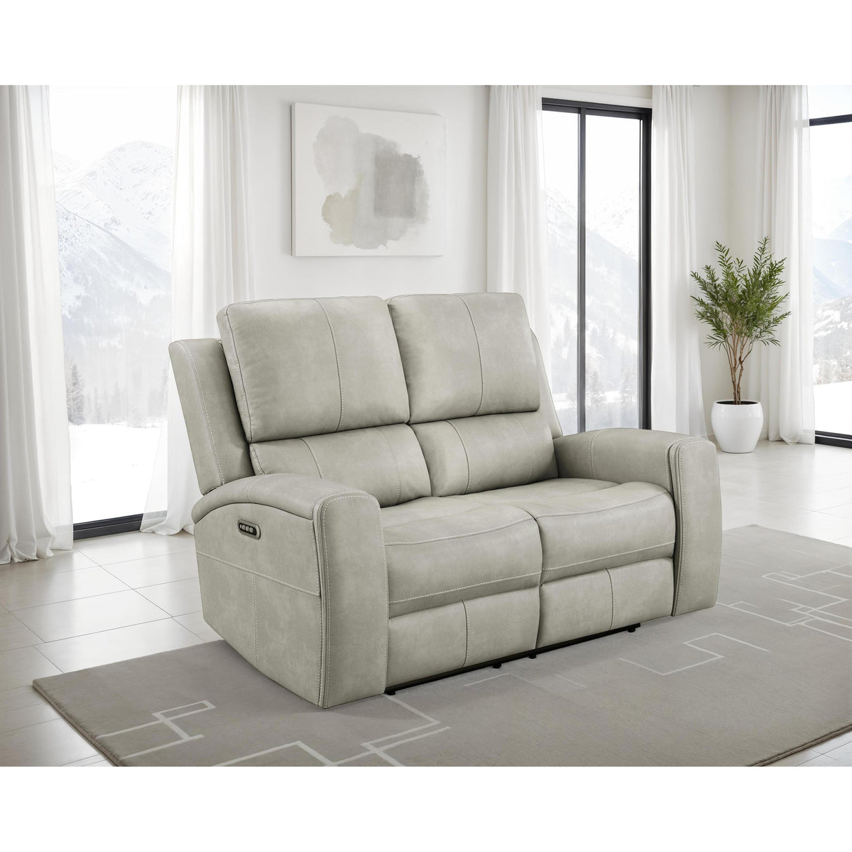 Coaster Furniture Brickston 603435PPP Triple Power Reclining Loveseat - Grey IMAGE 2
