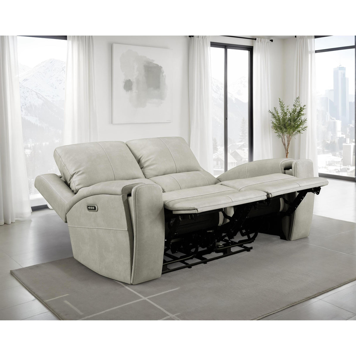 Coaster Furniture Brickston 603435PPP Triple Power Reclining Loveseat - Grey IMAGE 3