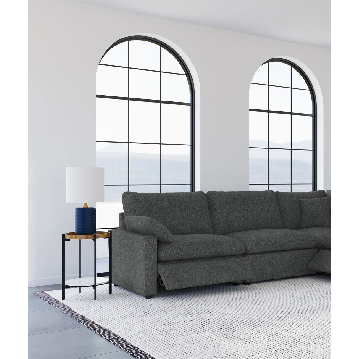 Coaster Furniture Collins 609530ARP Modular Power Armless Recliner - Dark Grey IMAGE 3