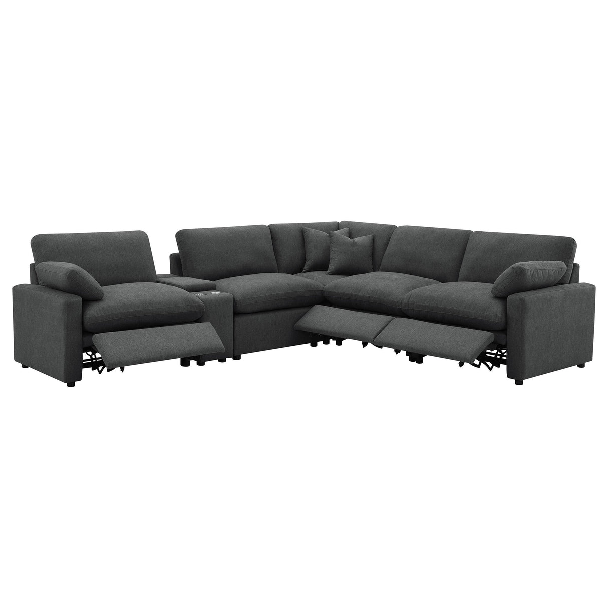 Coaster Furniture Collins 609530P-SET 6-piece Modular Power Reclining Sectional - Dark Grey IMAGE 2