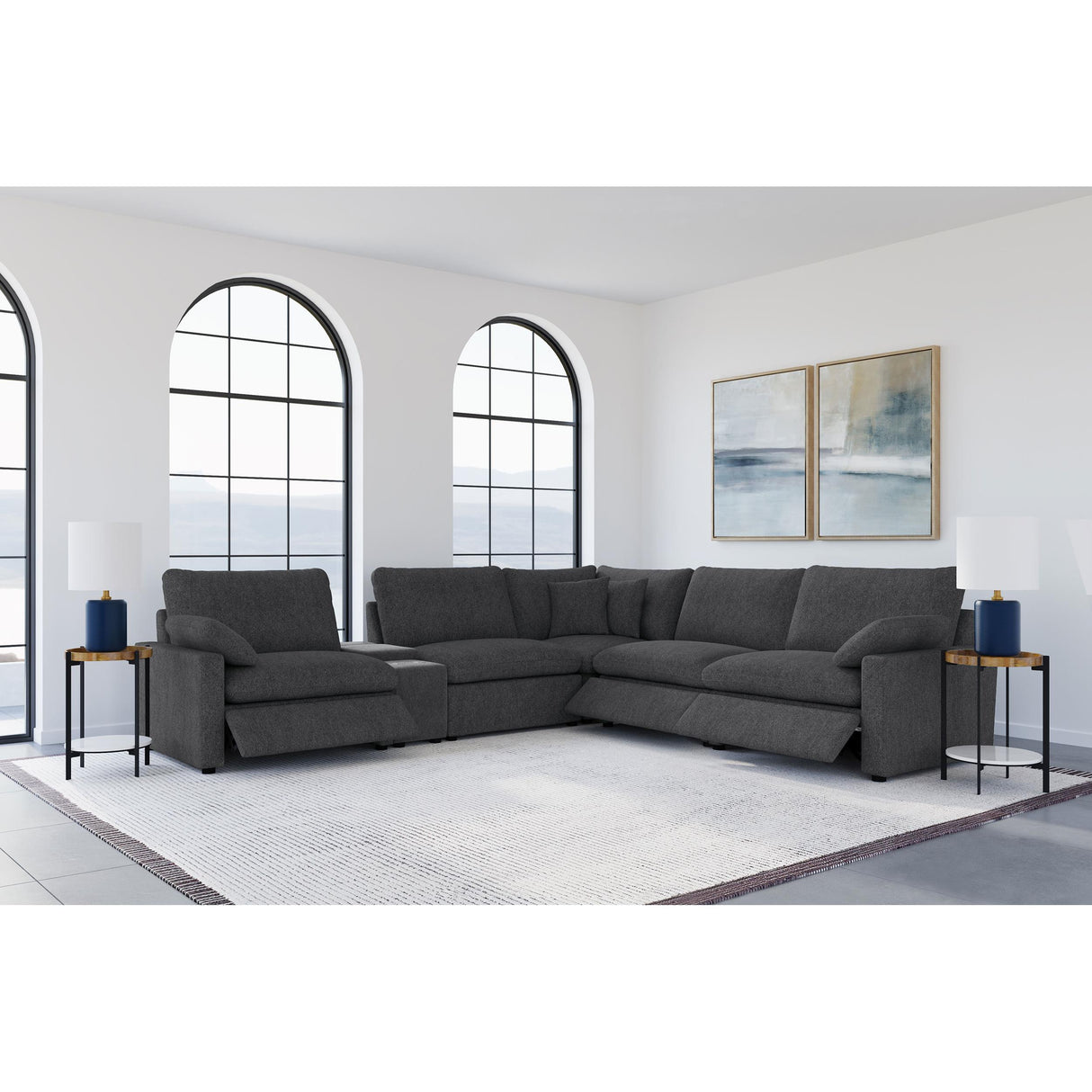 Coaster Furniture Collins 609530P-SET 6-piece Modular Power Reclining Sectional - Dark Grey IMAGE 4