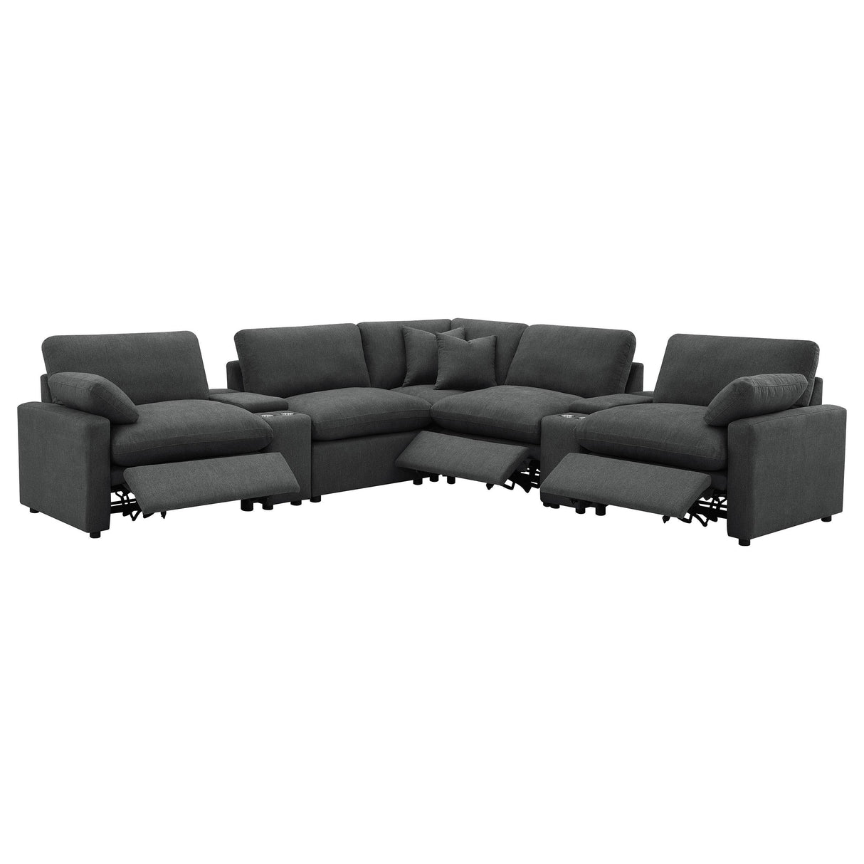 Coaster Furniture Collins 609530P-SETA 7-piece Modular Power Reclining Sectional - Dark Grey IMAGE 4