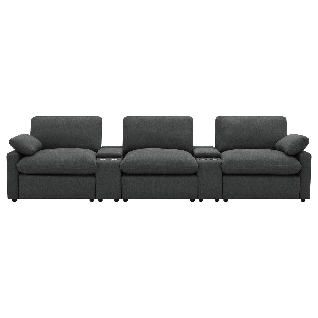 Coaster Furniture Collins 609531PT 5-Piece Power Reclining Home Theater Seating - Dark Grey IMAGE 3