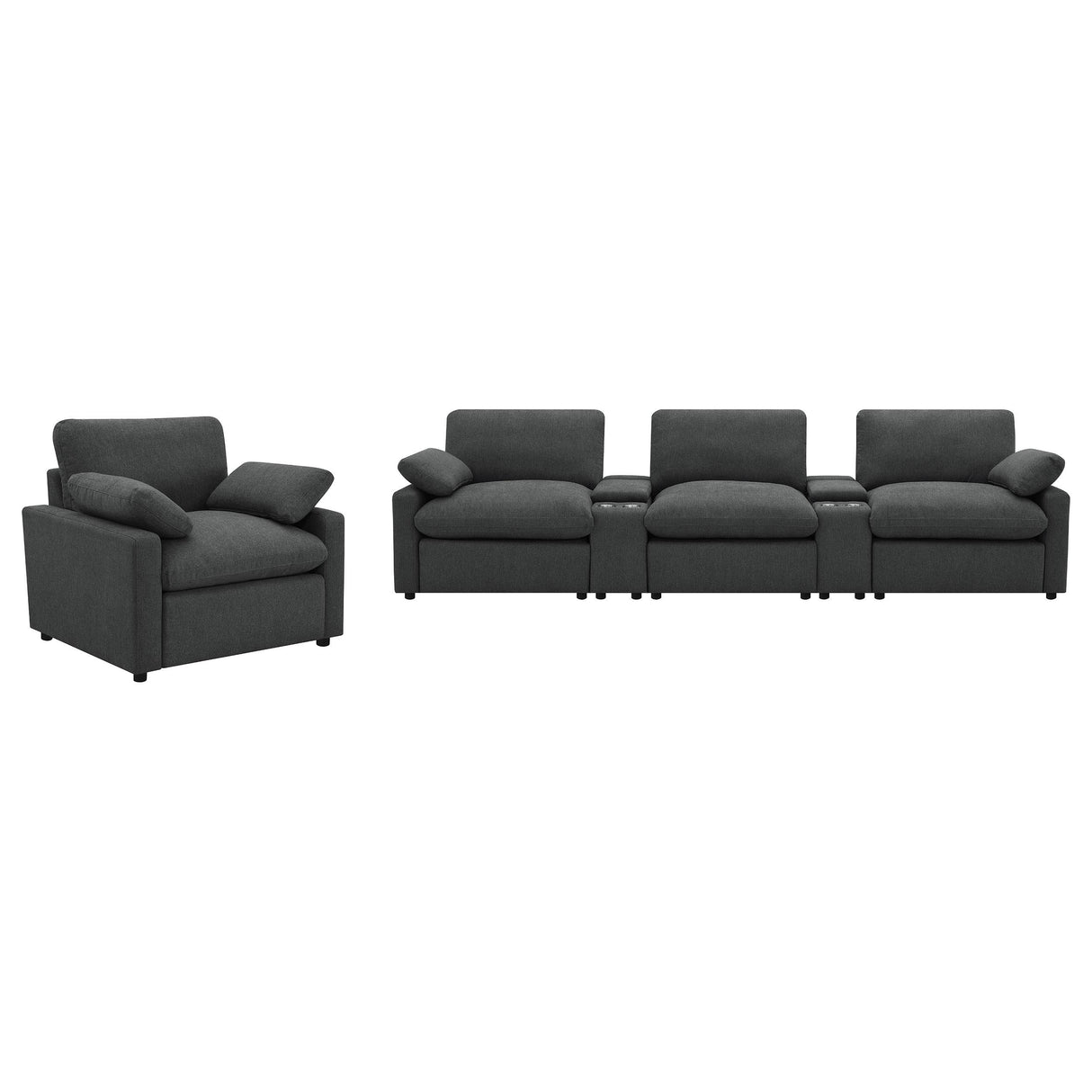 Coaster Furniture Collins 609533P Upholstered Power Recliner Chair - Dark Grey IMAGE 10
