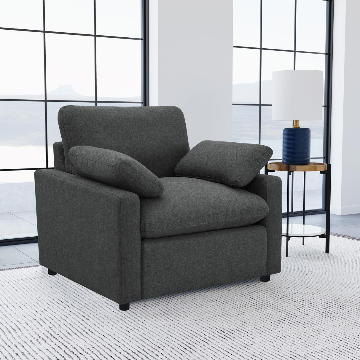 Coaster Furniture Collins 609533P Upholstered Power Recliner Chair - Dark Grey IMAGE 8