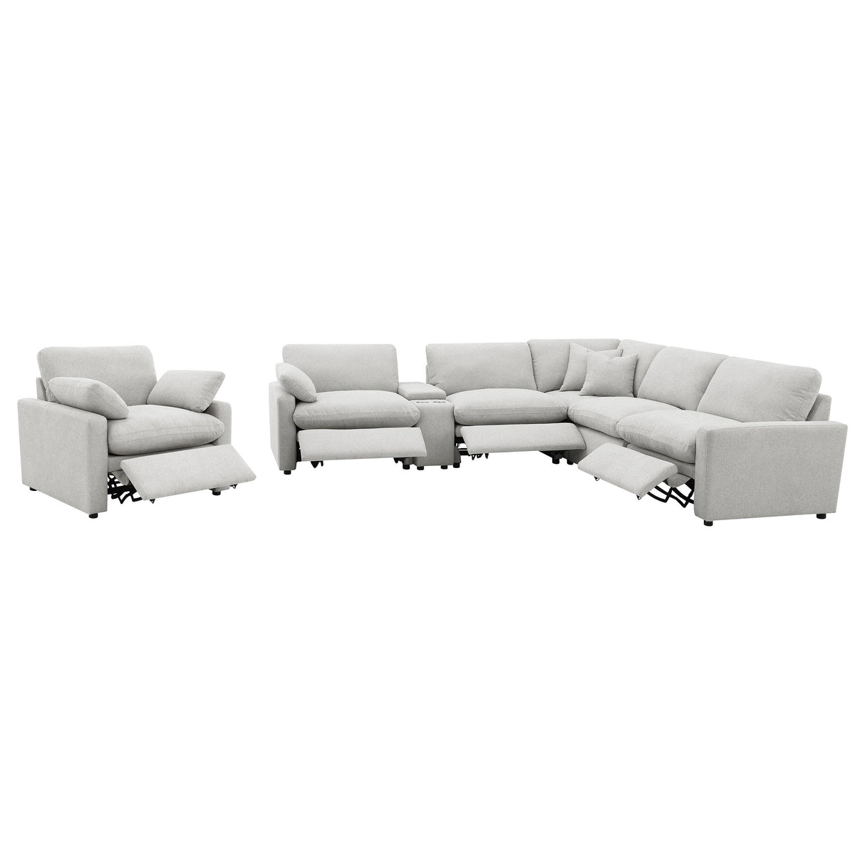 Coaster Furniture Collins 609560P-SET 6-piece Modular Power Reclining Sectional - Grey IMAGE 5