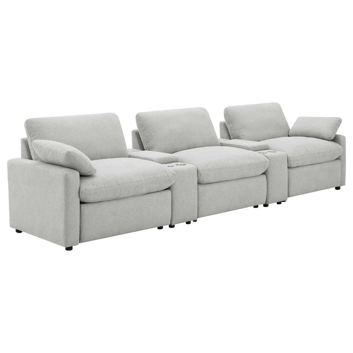 Coaster Furniture Collins 609561PT 5-Piece Power Reclining Home Theater Seating - Grey IMAGE 1