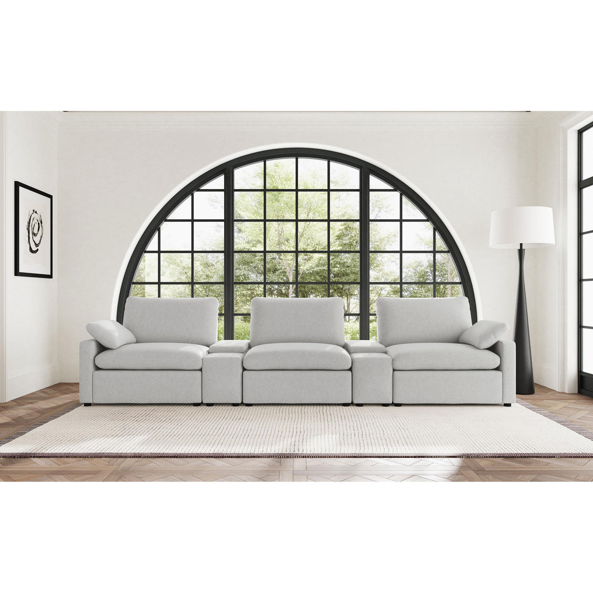 Coaster Furniture Collins 609561PT 5-Piece Power Reclining Home Theater Seating - Grey IMAGE 4