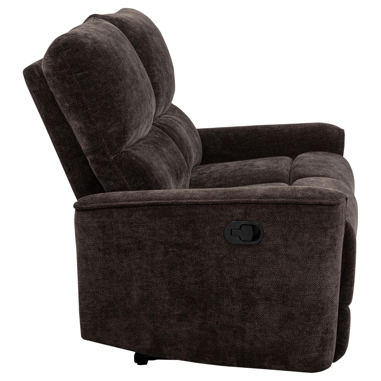 Coaster Furniture Navarro 609572 Chenille Upholstered Reclining Loveseat - Dark Brown IMAGE 10