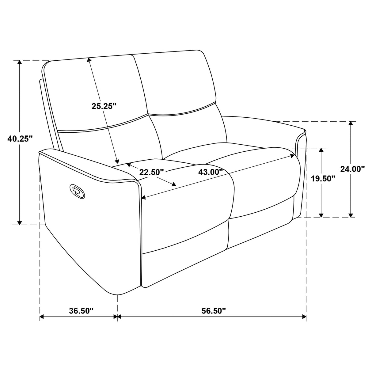 Coaster Furniture Navarro 609572 Chenille Upholstered Reclining Loveseat - Dark Brown IMAGE 13