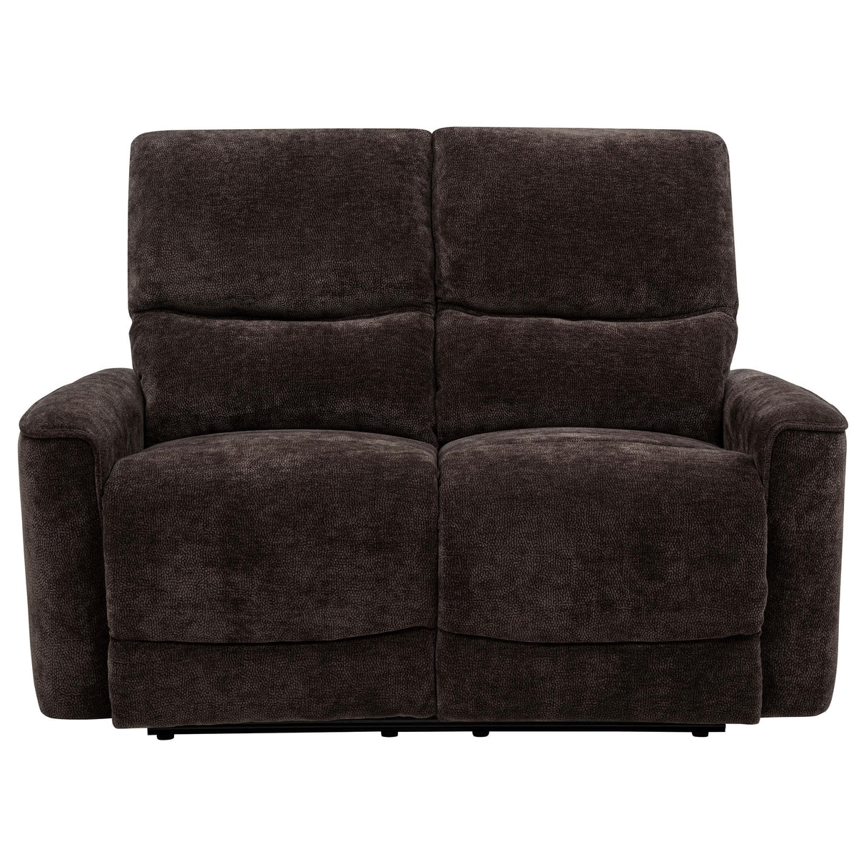 Coaster Furniture Navarro 609572 Chenille Upholstered Reclining Loveseat - Dark Brown IMAGE 6