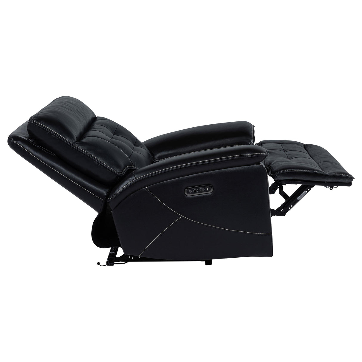 Coaster Furniture Hewitt 609613PP Leather Upholstered Dual Power Recliner Chair - Black IMAGE 3
