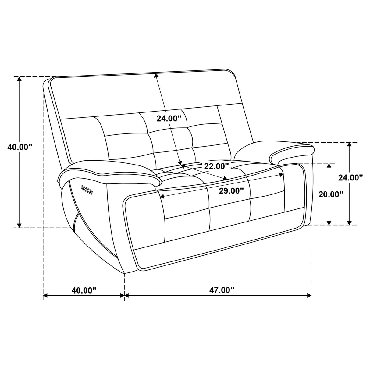 Coaster Furniture Hewitt 609613PP Leather Upholstered Dual Power Recliner Chair - Black IMAGE 9