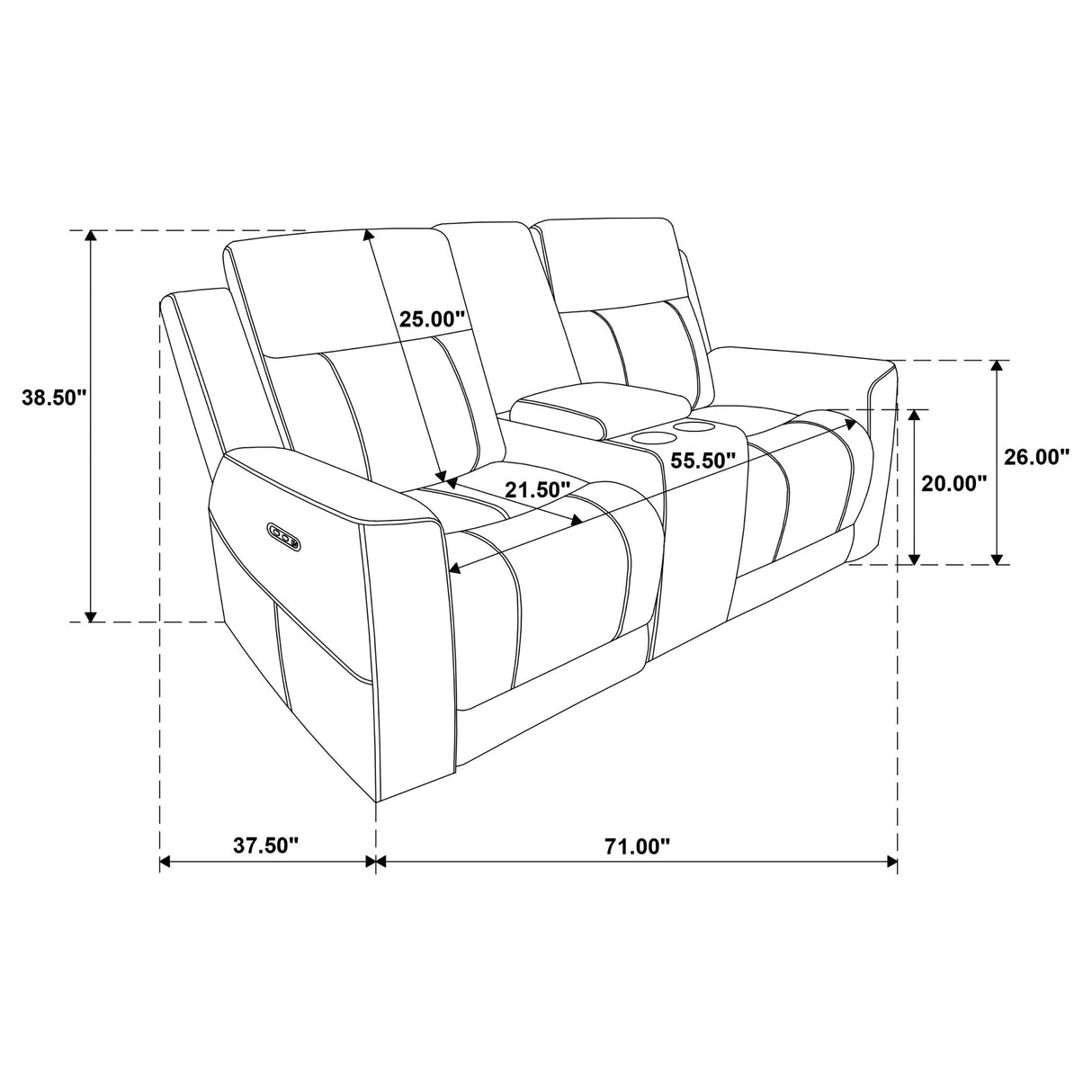 Coaster Furniture Kennett 610152P Chenille Upholstered Power Reclining Loveseat - Ivory IMAGE 10