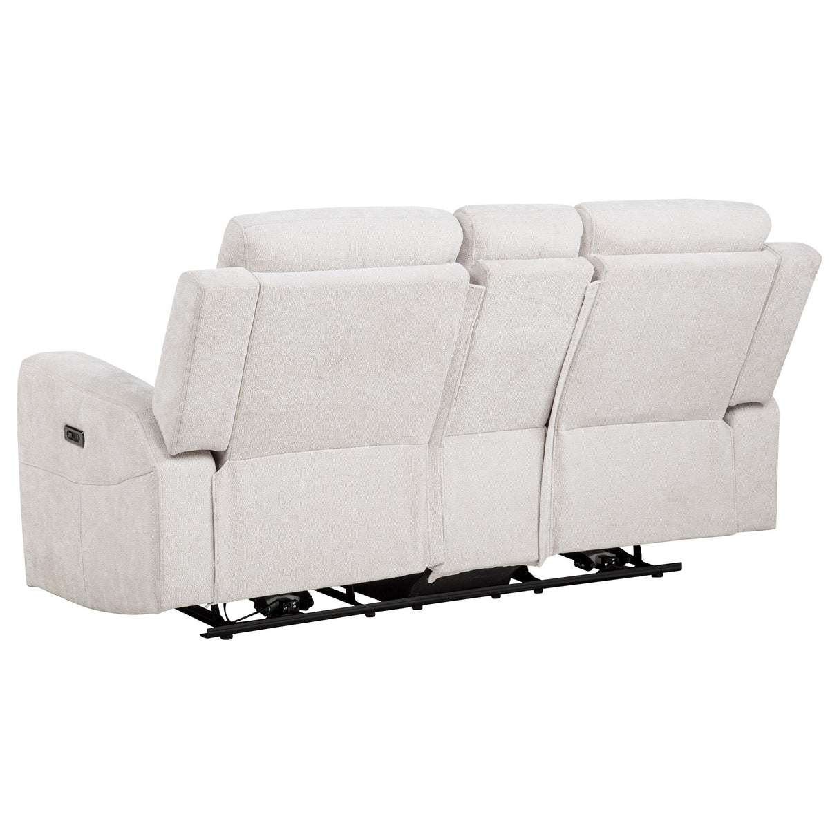Coaster Furniture Kennett 610152P Chenille Upholstered Power Reclining Loveseat - Ivory IMAGE 3