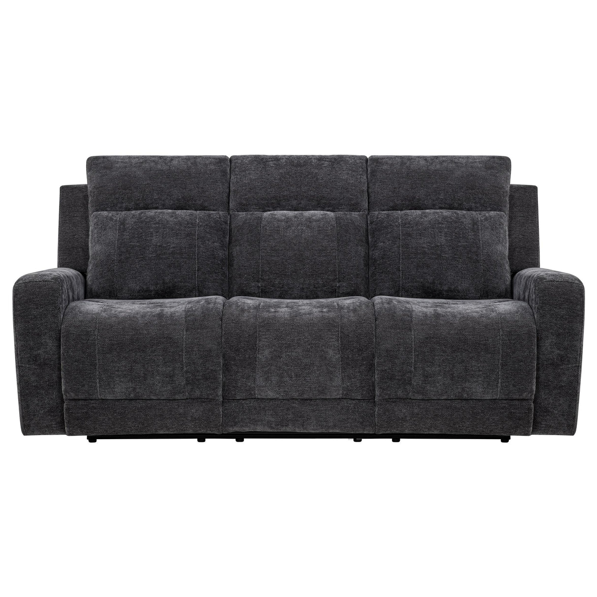 Coaster Furniture Kennett 610154P Chenille Upholstered Power Reclining Sofa - Dark Grey IMAGE 3
