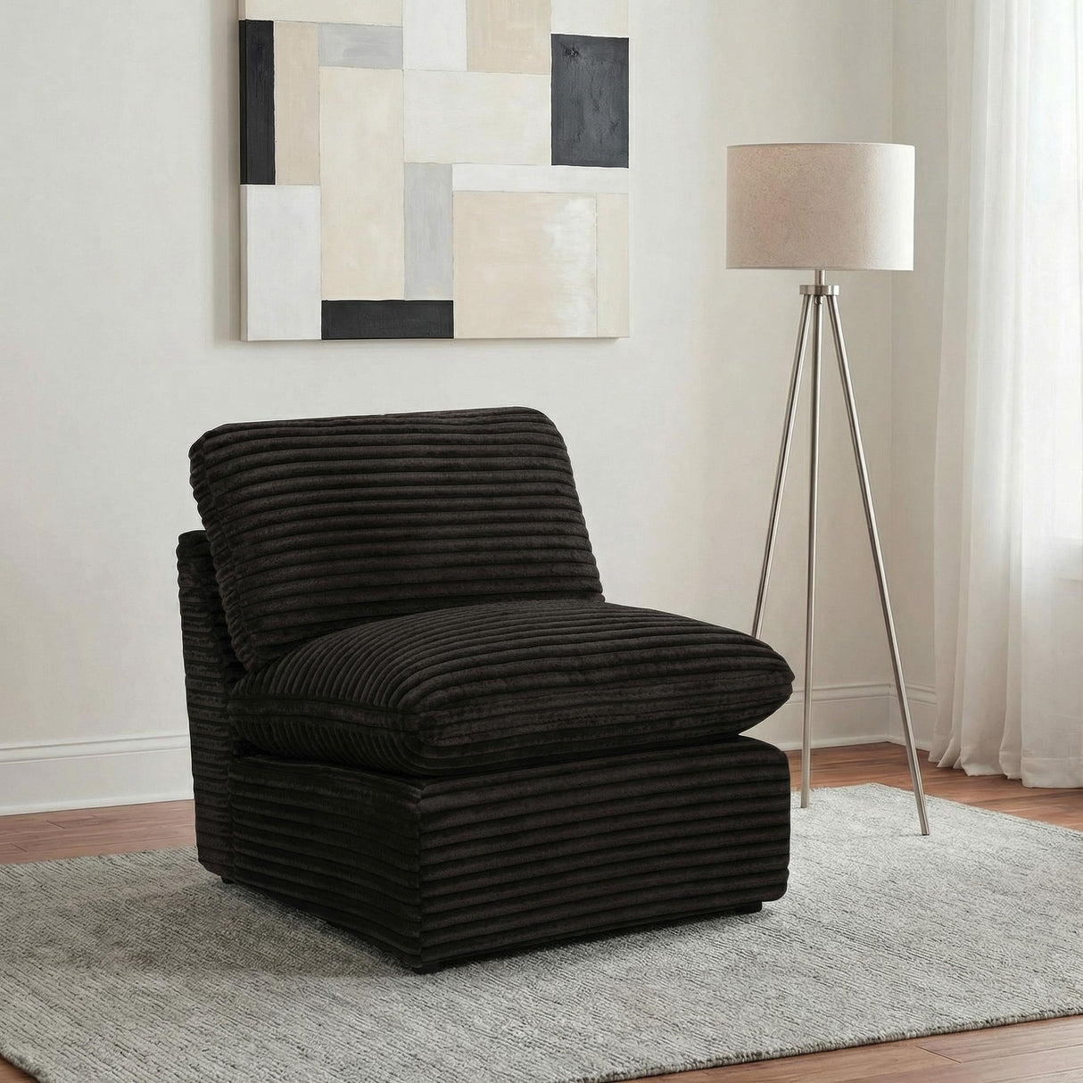 Coaster Furniture Collins 610350AC Modular Armless Chair - Chocolate Brown IMAGE 4