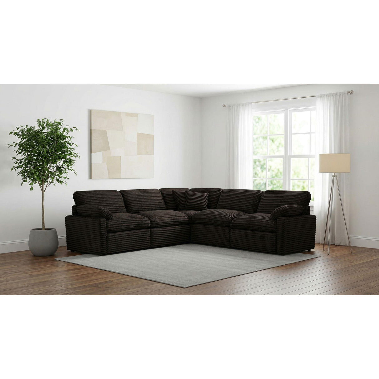 Coaster Furniture Collins 610350P 5-piece Modular Power Reclining Sectional - Chocolate Brown IMAGE 4