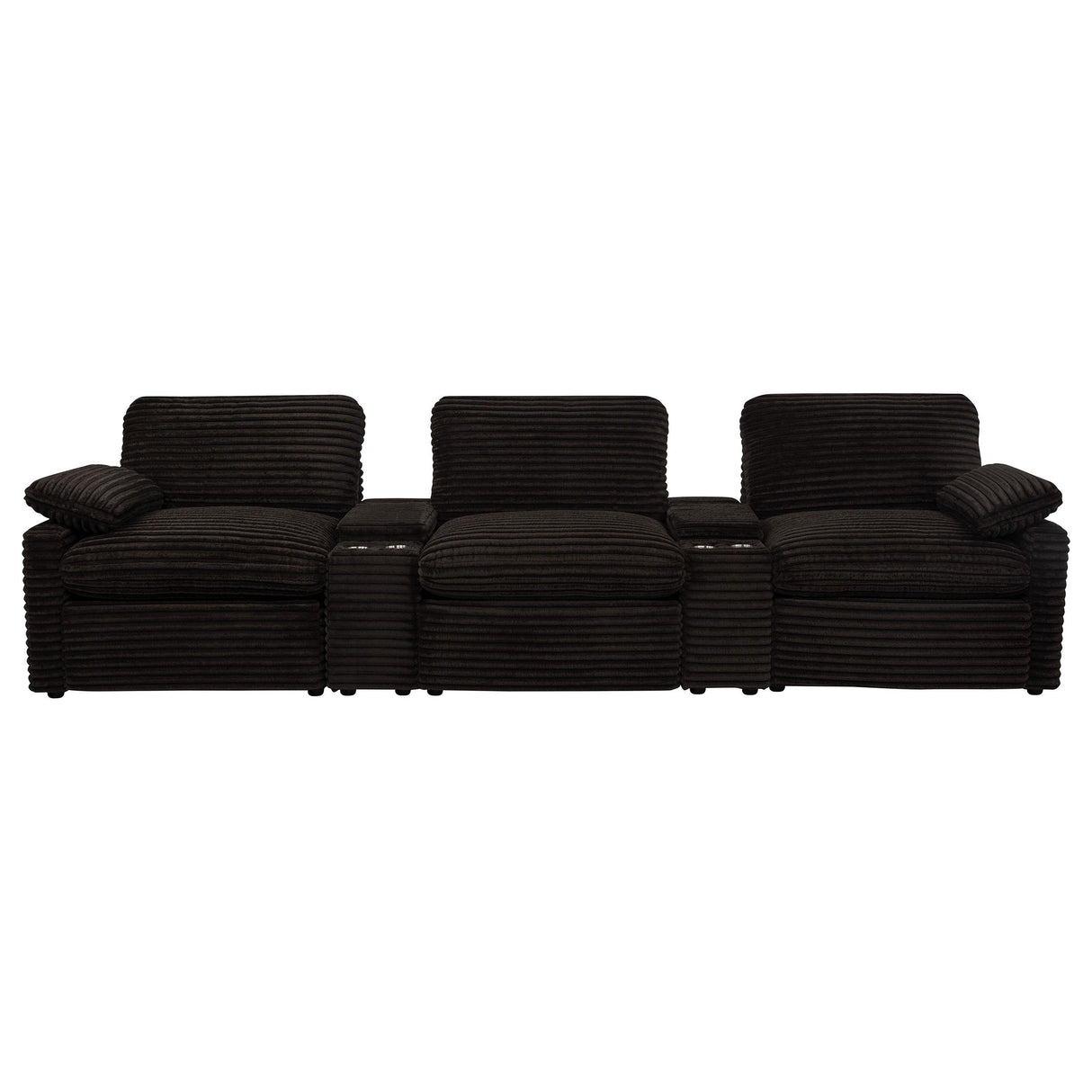 Coaster Furniture Collins 610351PT 5-Piece Power Reclining Home Theater Seating - Chocolate Brown IMAGE 1