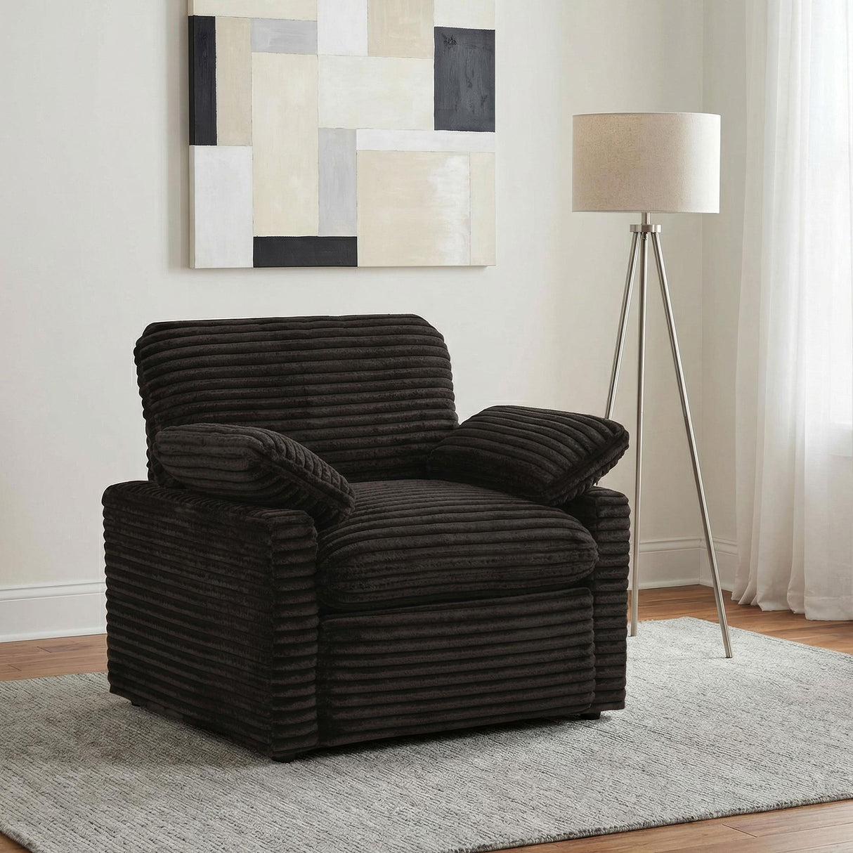 Coaster Furniture Collins 610353P Upholstered Power Recliner Chair - Chocolate Brown IMAGE 4