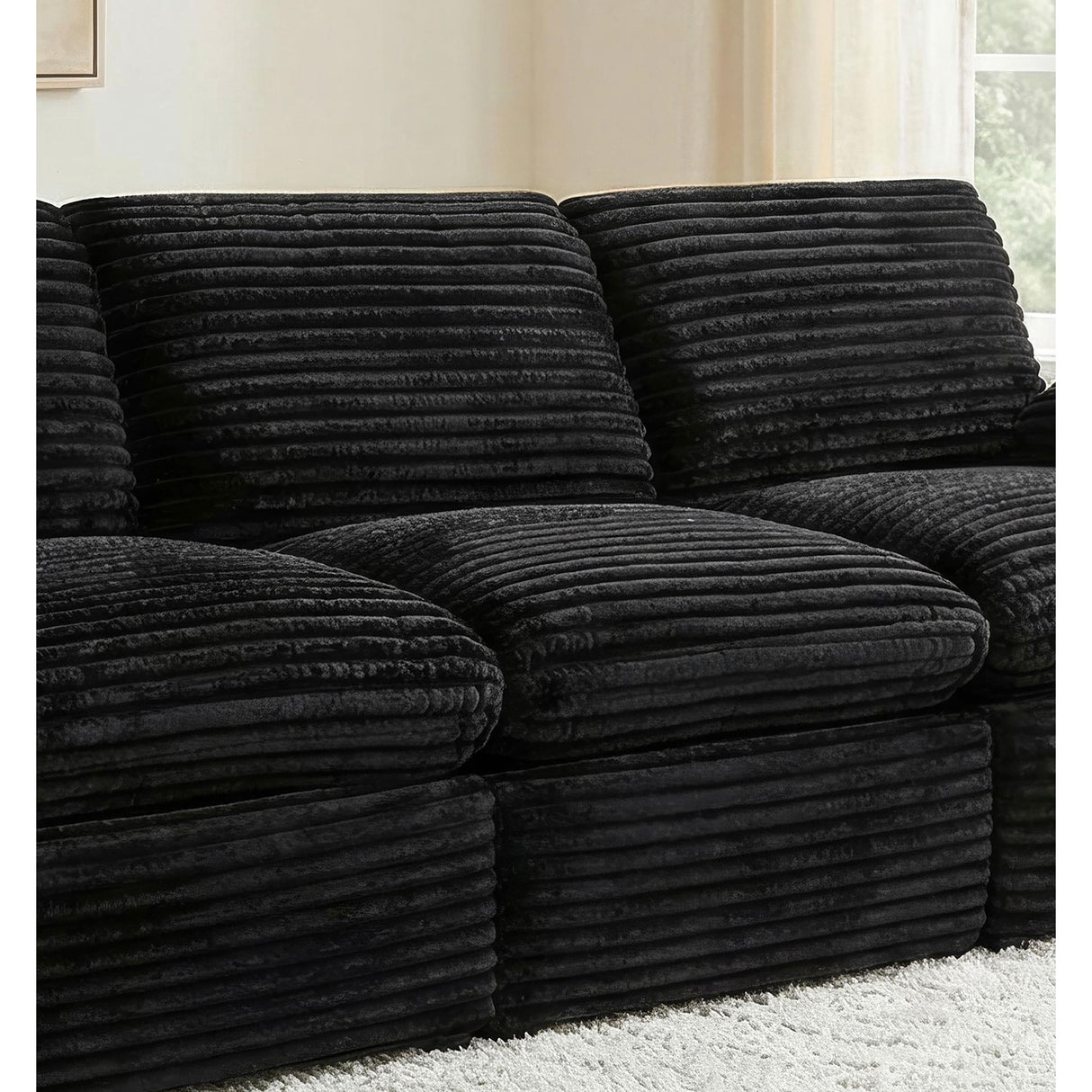 Coaster Furniture Collins 610360AC Modular Armless Chair - Black IMAGE 6