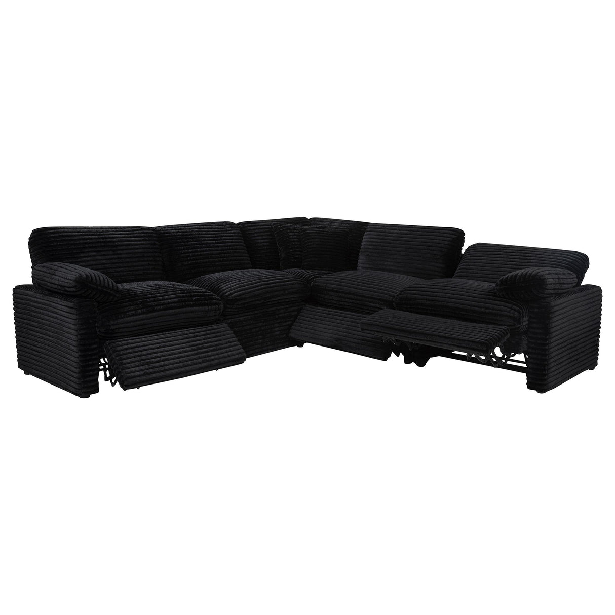 Coaster Furniture Collins 610360P 5-piece Modular Power Reclining Sectional - Black IMAGE 1