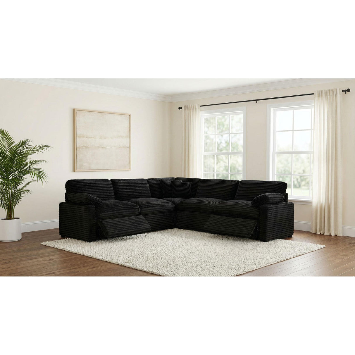 Coaster Furniture Collins 610360P 5-piece Modular Power Reclining Sectional - Black IMAGE 7
