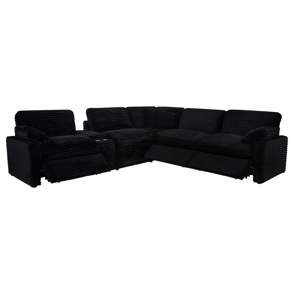 Coaster Furniture Collins 610360P-SET 6-piece Modular Power Reclining Sectional - Black IMAGE 12