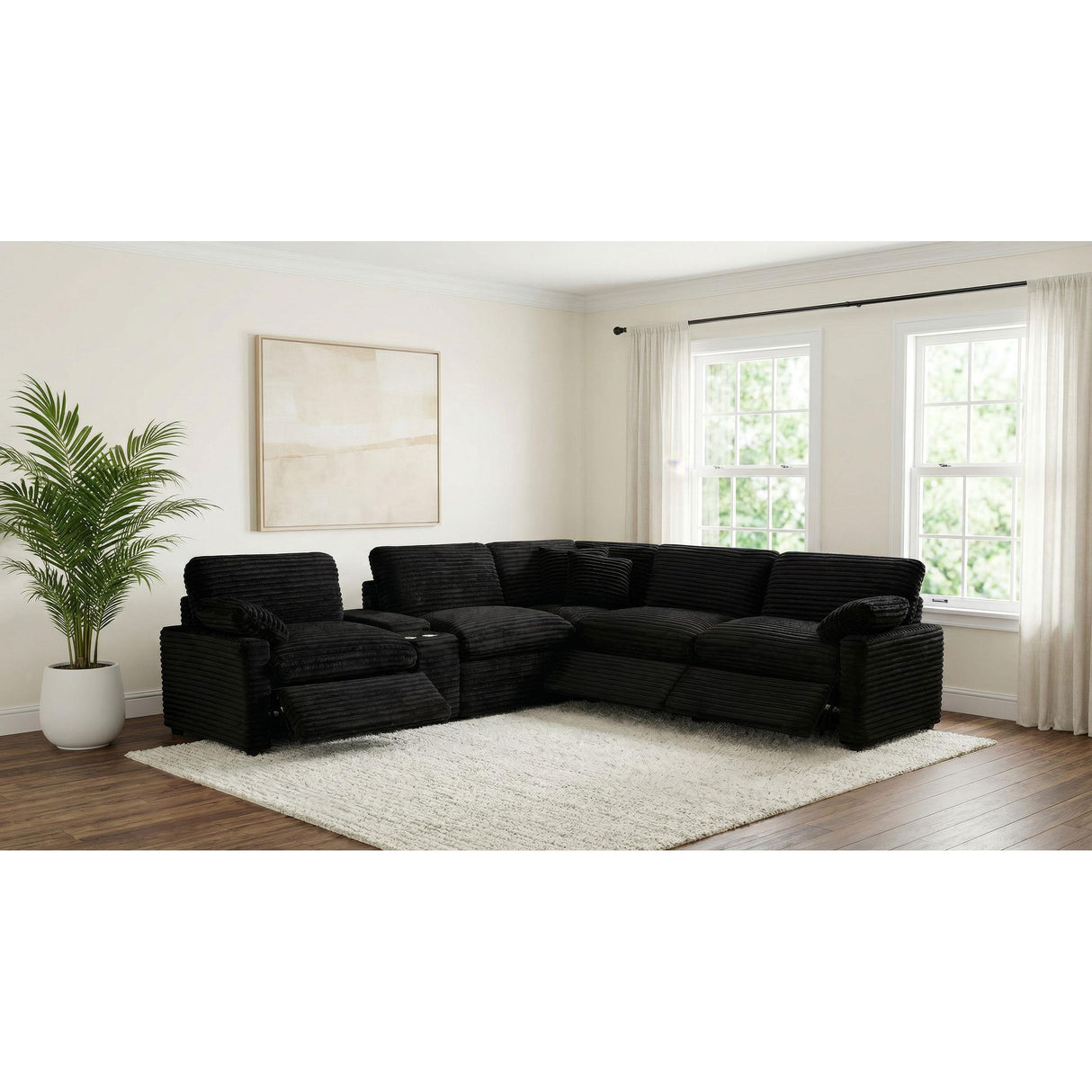 Coaster Furniture Collins 610360P-SET 6-piece Modular Power Reclining Sectional - Black IMAGE 9