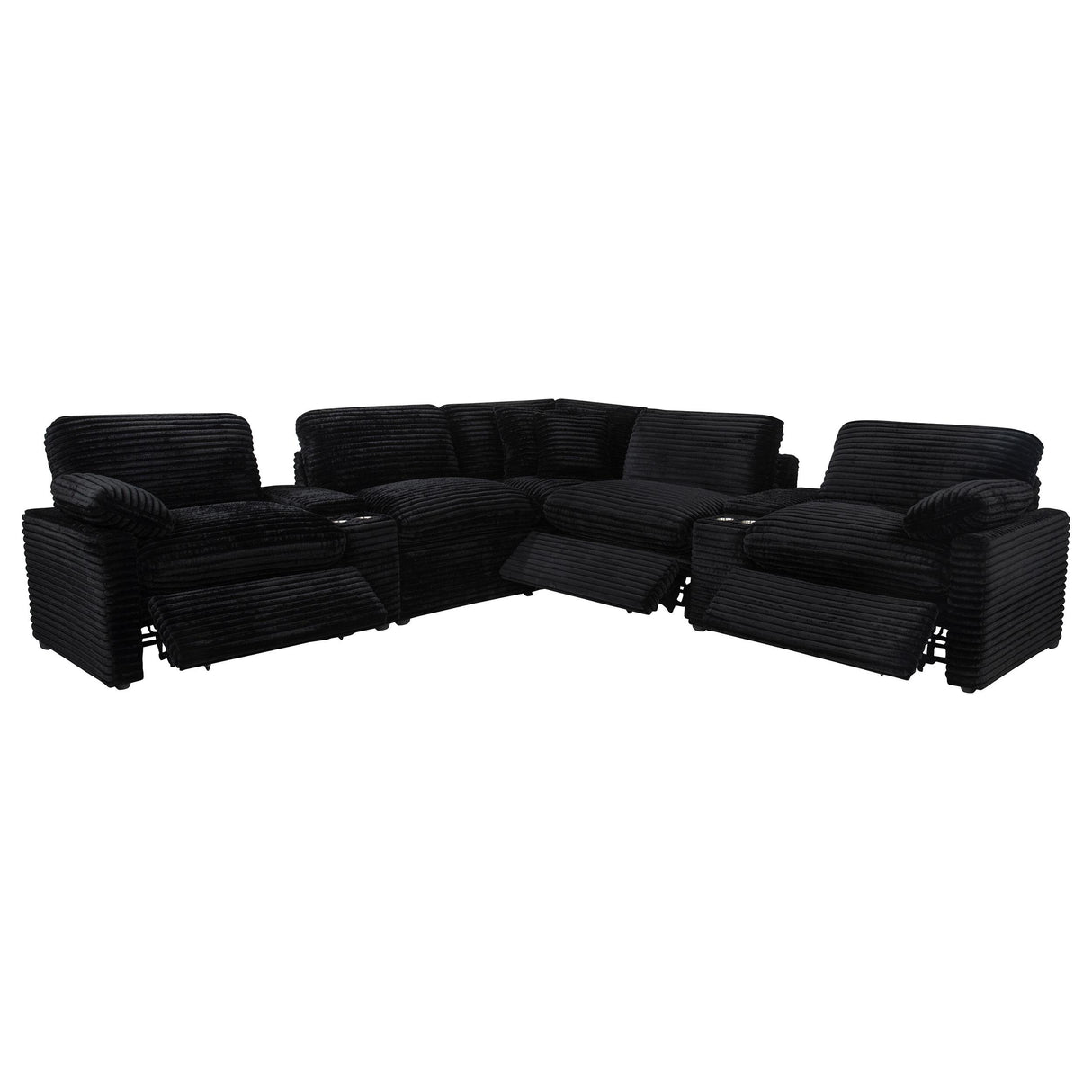 Coaster Furniture Collins 610360P-SETA 7-piece Modular Power Reclining Sectional - Black IMAGE 10