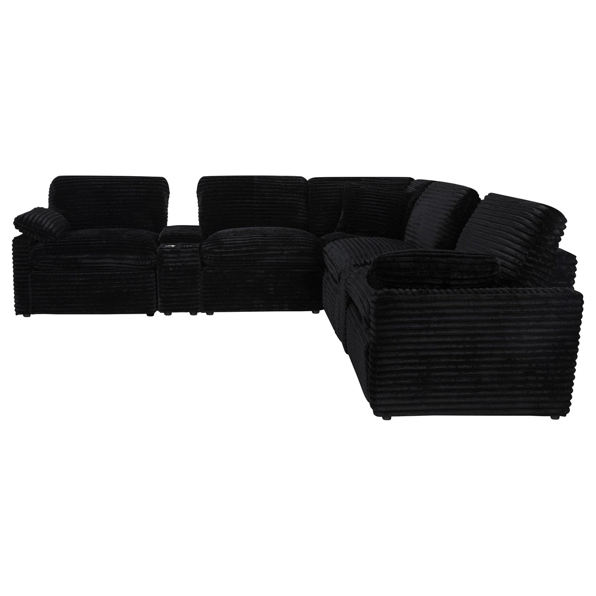 Coaster Furniture Collins 610360P-SETA 7-piece Modular Power Reclining Sectional - Black IMAGE 13