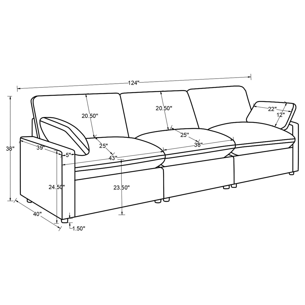 Coaster Furniture Collins 610361P Modular Power Sofa - Black IMAGE 12