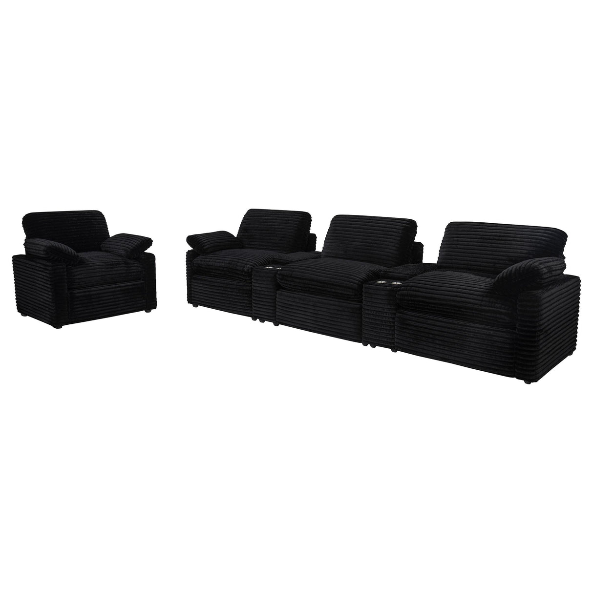 Coaster Furniture Collins 610363P Upholstered Power Recliner Chair - Black IMAGE 11