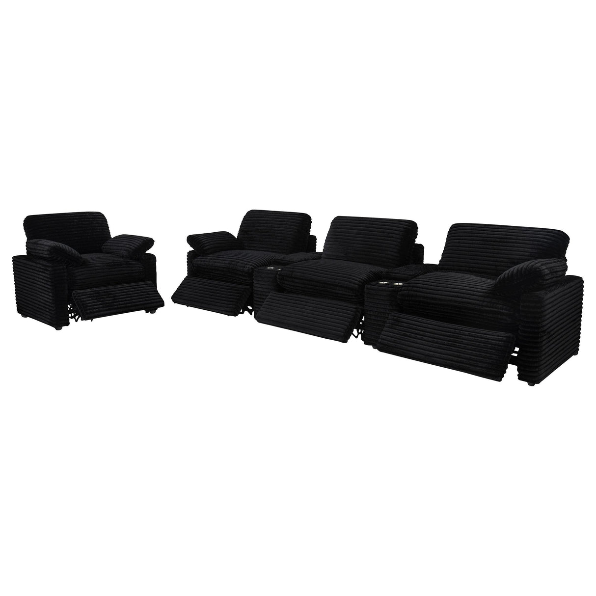 Coaster Furniture Collins 610363P Upholstered Power Recliner Chair - Black IMAGE 13