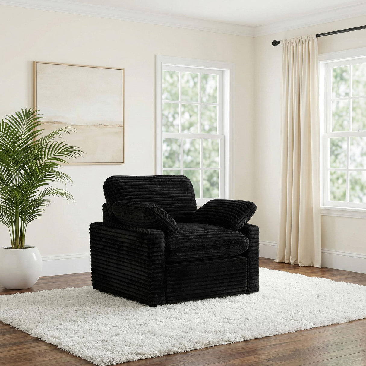 Coaster Furniture Collins 610363P Upholstered Power Recliner Chair - Black IMAGE 6