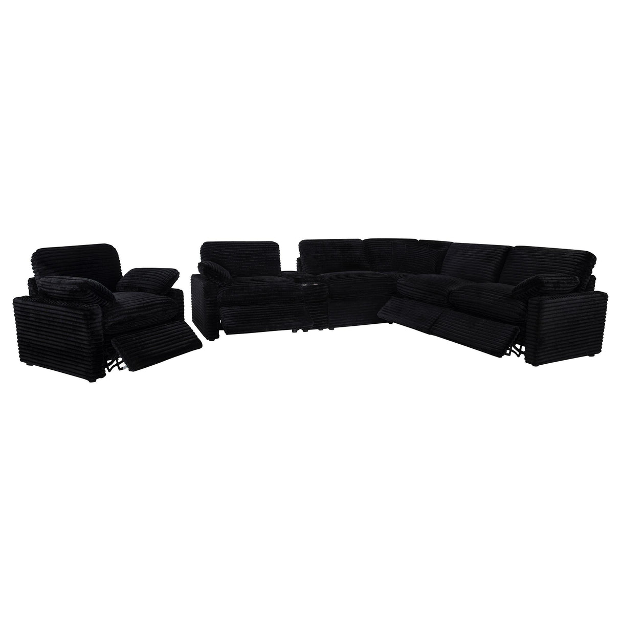 Coaster Furniture Collins 610363P Upholstered Power Recliner Chair - Black IMAGE 9