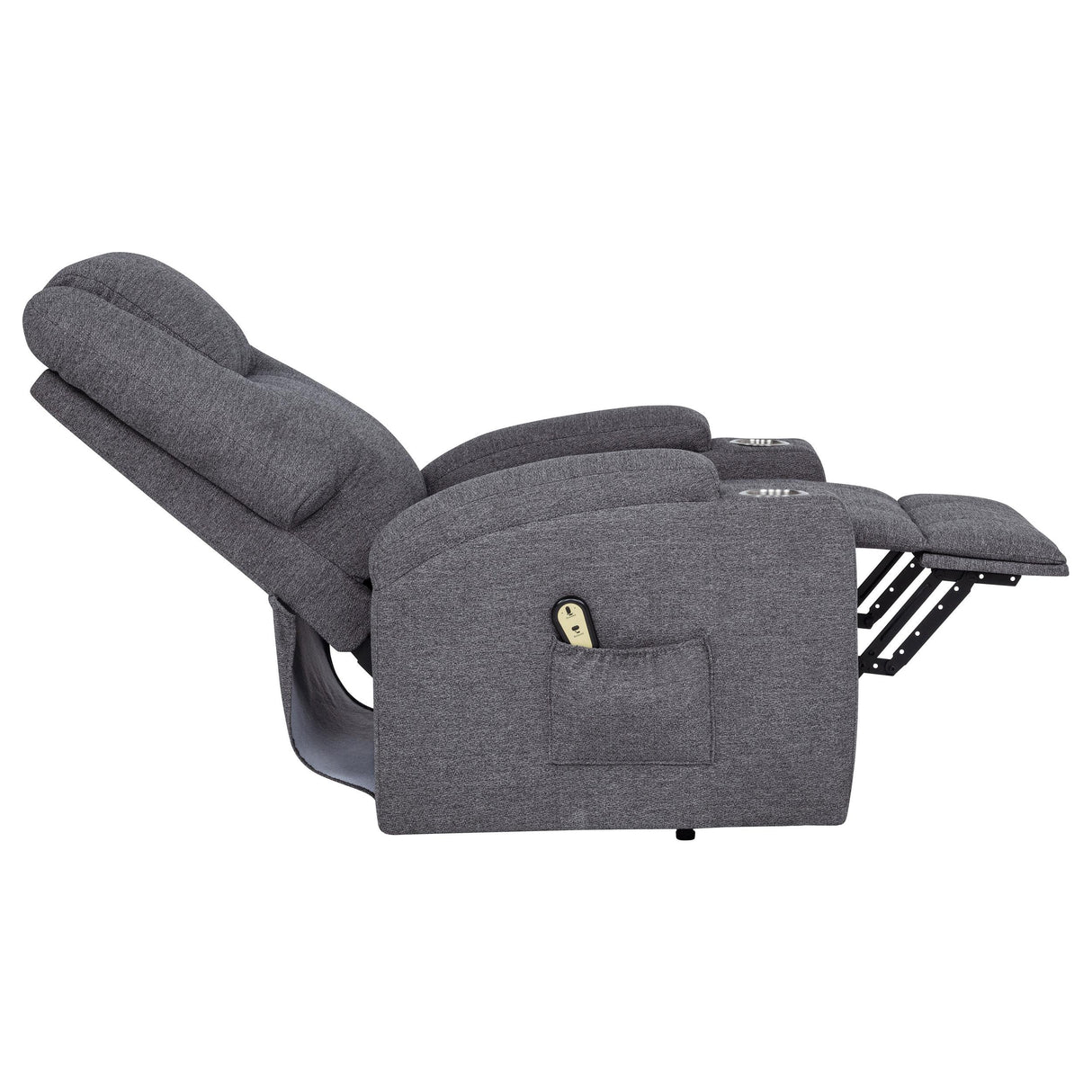 Coaster Furniture Louie 610453P Chenille Upholstered Power Lift Massage Chair - Grey IMAGE 5