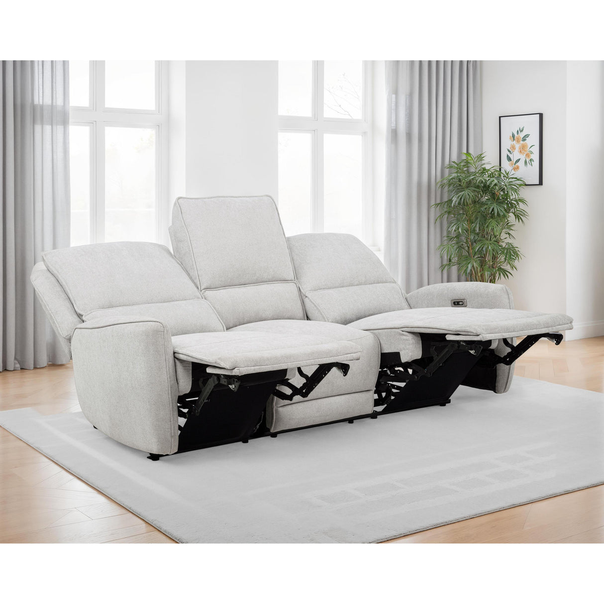 Coaster Furniture Sylmar 610521P Chenille Upholstered Power Reclining Sofa - Dove Grey IMAGE 12