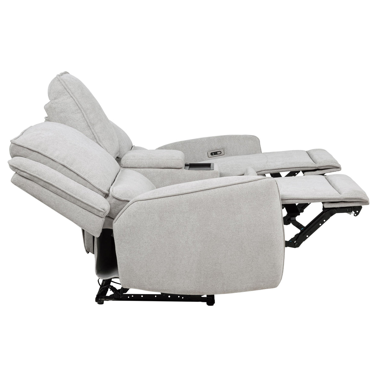 Coaster Furniture Sylmar 610522P Chenille Upholstered Power Reclining Loveseat - Dove Grey IMAGE 10