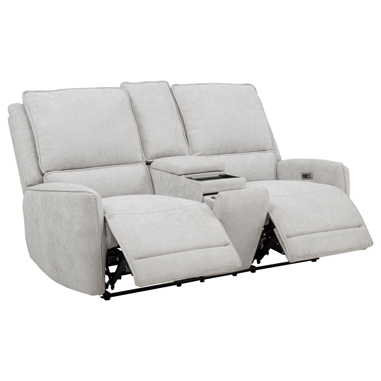 Coaster Furniture Sylmar 610522P Chenille Upholstered Power Reclining Loveseat - Dove Grey IMAGE 14