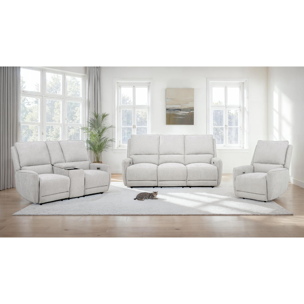 Coaster Furniture Sylmar 610522P Chenille Upholstered Power Reclining Loveseat - Dove Grey IMAGE 17