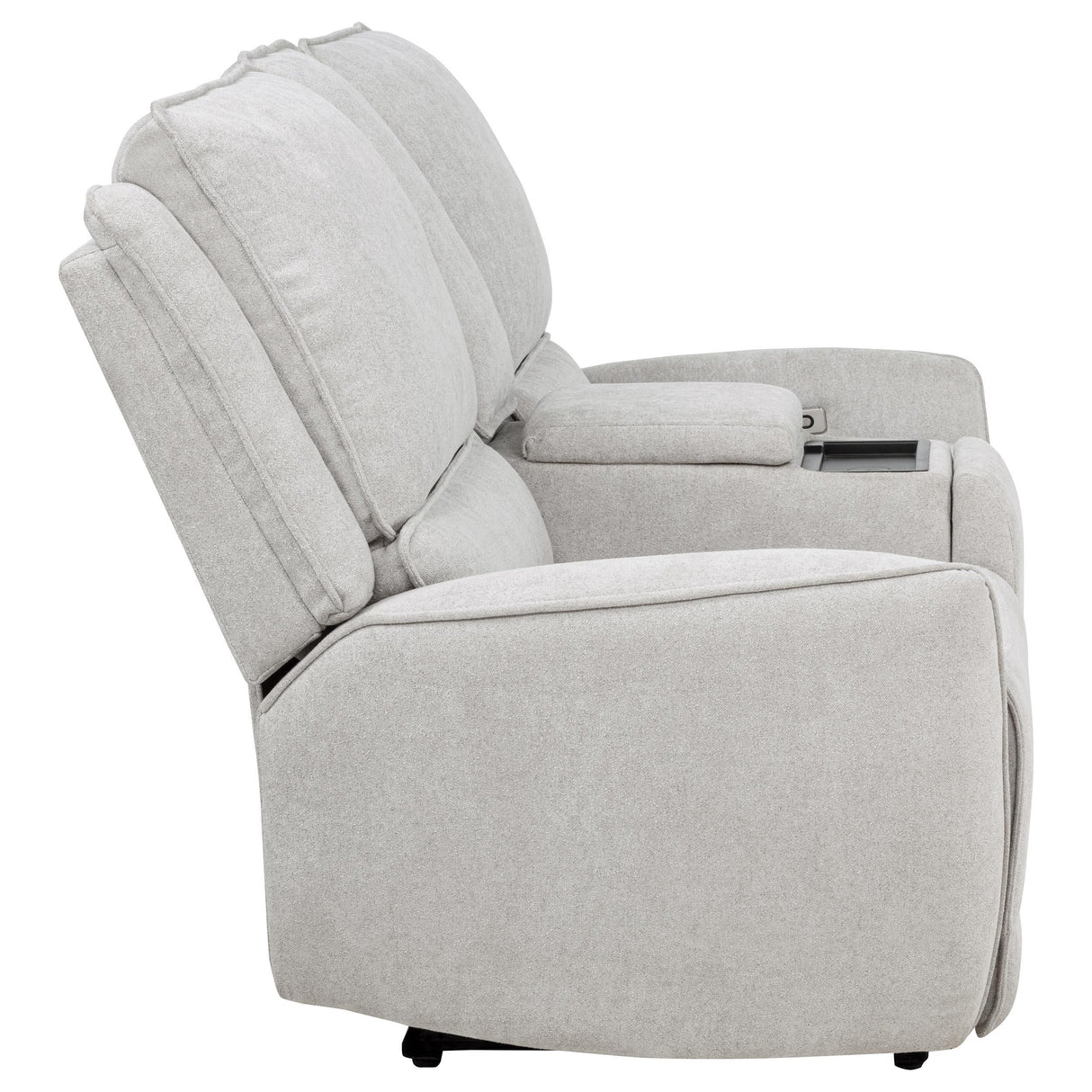 Coaster Furniture Sylmar 610522P Chenille Upholstered Power Reclining Loveseat - Dove Grey IMAGE 6
