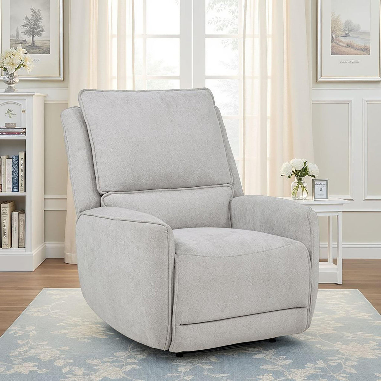 Coaster Furniture Sylmar 610523P Chenille Upholstered Power Recliner - Dove Grey IMAGE 2