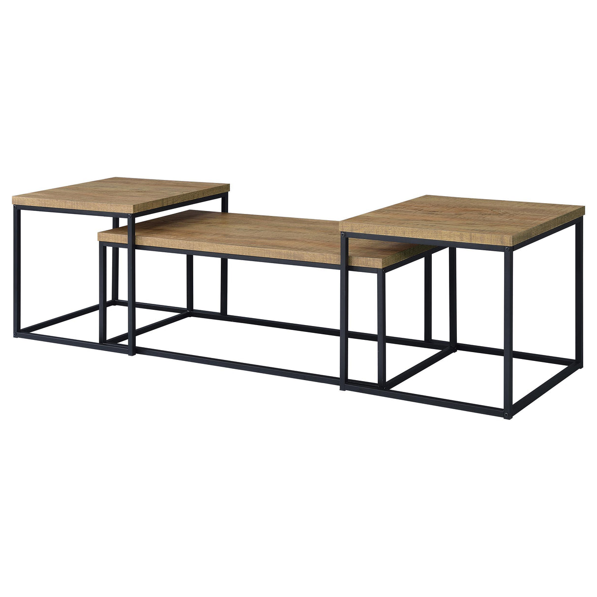 Coaster Furniture Straden 700144 3-piece Engineered Wood Coffee Table Set - Mango/Black IMAGE 6