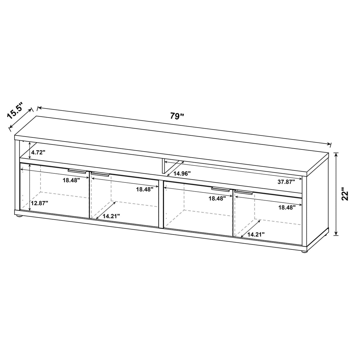 Coaster Furniture Tabby 700933 79-inch 4-door Engineered Wood TV Stand Media Console - Mango IMAGE 11