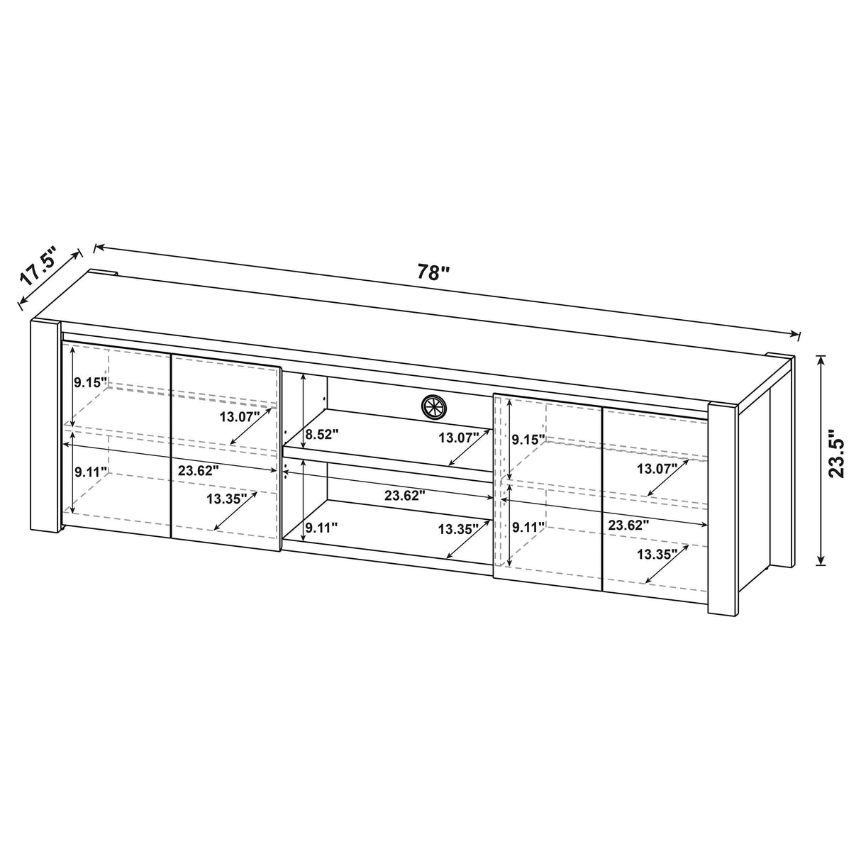 Coaster Furniture Laurelton 701653 78-inch 4-door TV Stand Media Console - Light Oak IMAGE 9
