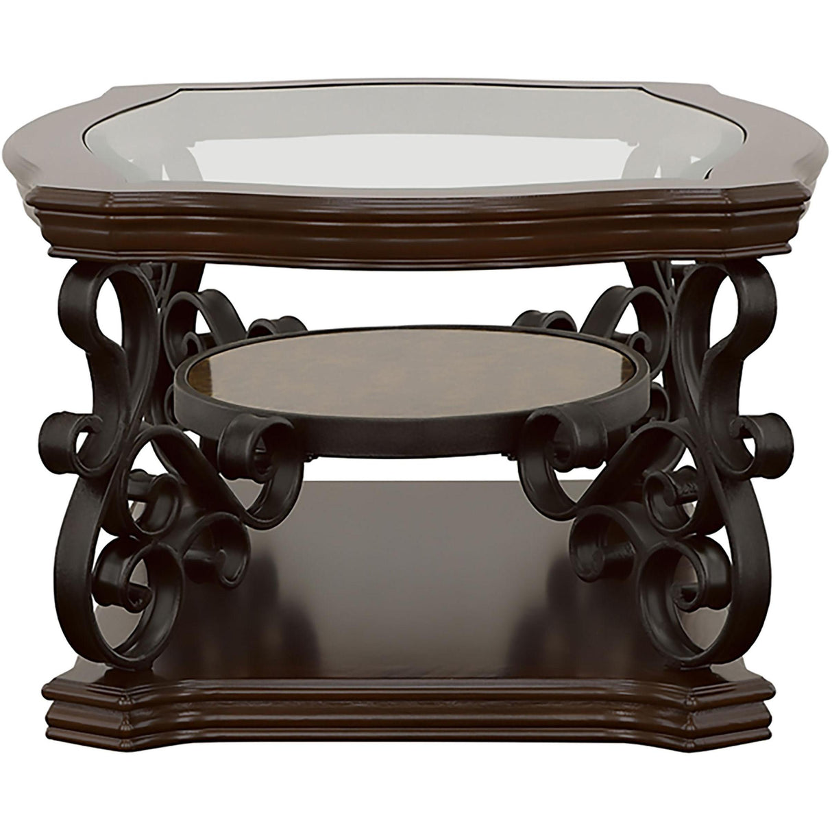 Coaster Furniture Laney 702448-S2 2-piece Glass Top Coffee and End Table Set - Dark Merlot IMAGE 7
